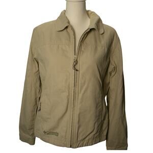 Columbia Women's Lightweight Utility Jacket Khaki Full Zip Travel Outdoor Medium